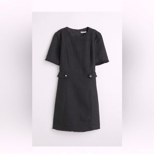 NWT H&M Black Dress Slim Fit Wool Blend XS